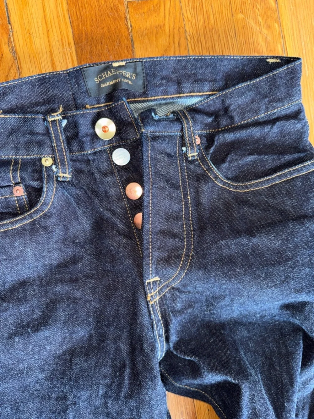 Schaeffers Garment hotel indigo blue denim wash handmade in Hollywood jeans 29 - Picture 2 of 10